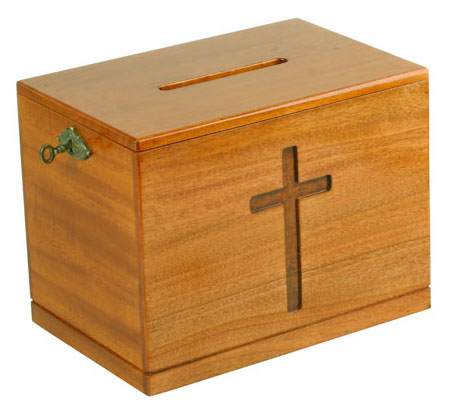 Offering Box [Natural] Large - Shalom